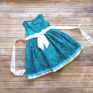 My Princess Wear Girl's Formal/Party/Special Occasion Teal Floral/Flower Dress